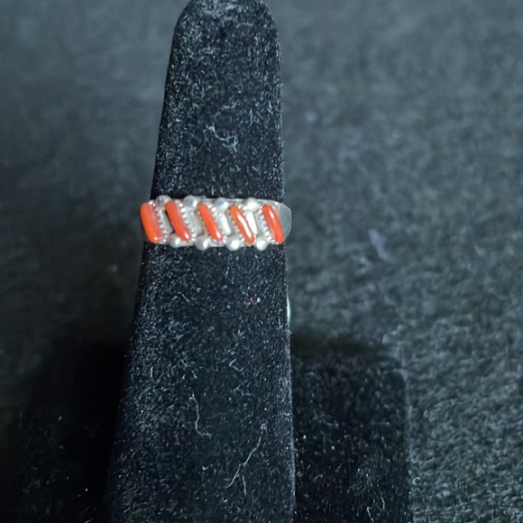 Coral & Sterling Ring - Picture 2 of 2